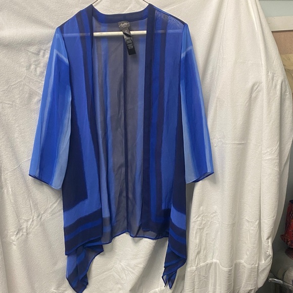 Sheer Blue Striped Cardigan - Picture 1 of 2